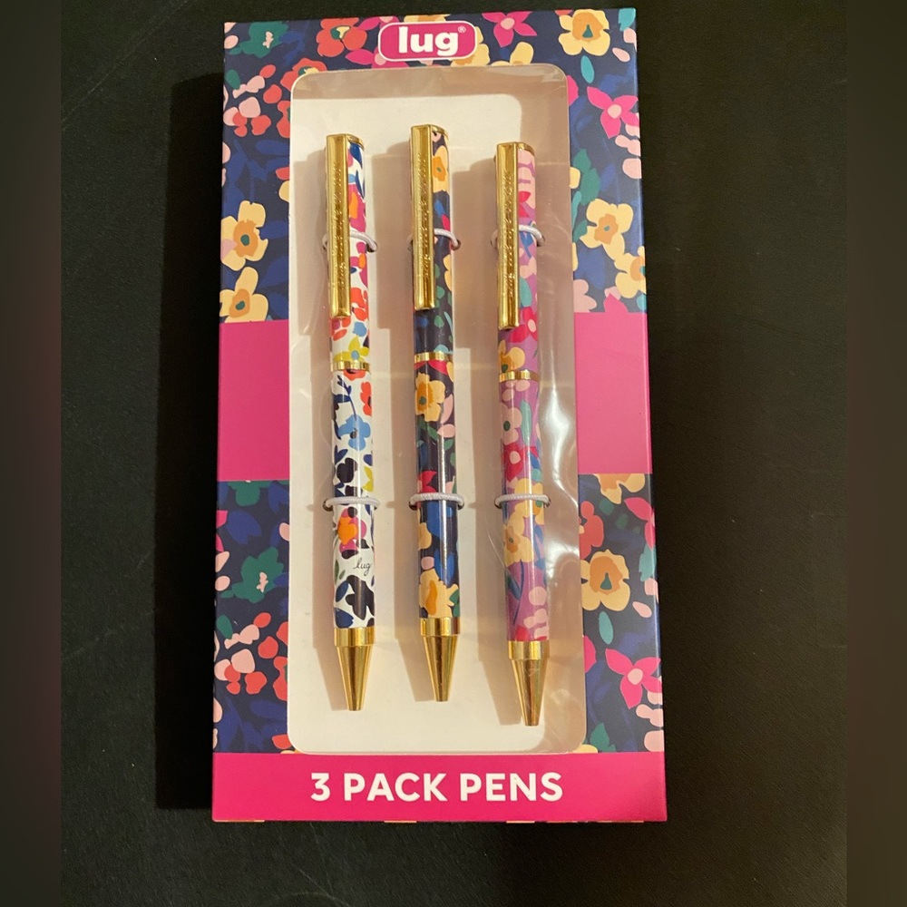 ✍️ Lug Floral Pen Trio with Gold Accents. Wildflower